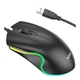 Проводная оптическая USB Мышка Hoco GM19 RGB подсветка, чувствительностью 1000DPI кабель 1.4m Black - изображение 1