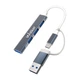 Переходник USB HUB 4в1 Walker WHUB-11 USB+Type-C to USB 3.0 (4 USB порта) серый - изображение 1