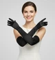 Рукавички жіночі вечірні довгі атласні вище ліктя Honey Fashion Accessories One Size чорний (7-29) - изображение 1