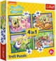 Zestaw puzzle Trefl 4 w 1 Sponge Bob: Podwodne życie Sponge Boba 35/48/54/70 elementów 34674 (5900511346749) - obraz 1