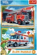 Zestaw puzzle Trefl The Treflik Family: Wóz strażacki i karetka 2 x 24 elementy 34447 (5900511344479) - obraz 2