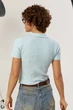 Укорочене в'язане поло - блакитний цвет, ONE SIZE - изображение 2
