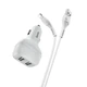 Автомобільний зарядний пристрій Hoco Z36 Leader Lightning Cable 2USB 2.4A White - изображение 1