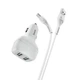Автомобільний зарядний пристрій Hoco Z36 Leader Type-C Cable 2USB 2.4A White - изображение 1