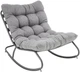 Крісло-гойдалка Halmar Gatto Сіре (5905248125155) - зображення 1