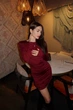 Женское короткое эластичное платье бордовое 42-44 - изображение 4