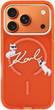 Etui Karl Lagerfeld IML Choupettes Karl  Script Logo MagSafe do Apple iPhone 17 Pro Max Orange (3666339606541) - obraz 3