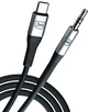 Kabel 3MK AUX USB-C - Jack 3.5 mm 1 m Black (5903108528788) - obraz 2