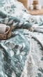 Муслиновое покрывало Saheser Amore Евро 240 х 260 см Муслин Зеленый - изображение 2