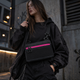 Сумка через плечо Cordura с Velcro панелью на патчи (через плечо) черная с розовым - изображение 1