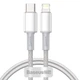 Кабель Baseus High Density Braided Fast Charging Data Cable Type-C to Lightning PD 20W 1м (CATLGD-02) White - зображення 1