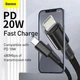 Кабель Baseus High Density Braided Fast Charging Data Cable Type-C to Lightning PD 20W 1м (CATLGD-01) Black - зображення 11
