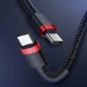 Кабель Baseus Cafule Flash Charging Data Line Cable Type-C to Type-C PD 2.0 QC 3.0 60W 20V 3A 2м (CATKLF-H91) Black/Red - зображення 9