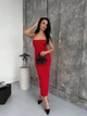Трикотажное платье макси One size Красное (1055) - изображение 1