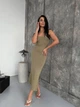 Трикотажное платье макси One size Хаки (1055) - изображение 6