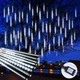 Уличная гирлянда LED Метеоритный дождь 192 LED 8 трубок 30 см Blue - изображение 2