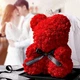 Ведмідь із 3D троянд Teddy Bear 25 см ведмедик із троянд червоний - зображення 3