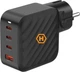 Мережевий зарядний пристрій HAMMER RapidCharge 3 x USB Type-C + 1 x USB Type-A 100 W Black (5902983643470) - зображення 1