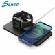 Уценка Seneo PA150 Беспроводное зарядное устройство 2-в-1 для смартфона и Apple Watch, Qi 10W, быстрая зарядка, Черный - изображение 2