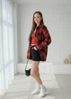 Сорочка жіноча Oversize у клітинку на гудзиках G&N Чорна з червоним 18051 2XL (52) - зображення 2