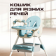 Детский стульчик трансформер 2в1 со столиком для кормления детей с регулируемой спиной и высотой на колесиках Голубой - изображение 3