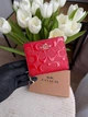 Гаманець Coach Snap Wallet In Signature Canvas червоний натуральна шкіра + подарункове пакування - изображение 8