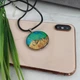 Кулон из эпоксидной смолы Северное сияние подвес из ювелирной смолы круглый медальон на шнурке - изображение 3