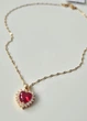 Цепочка женская с кулоном сердцем с красным камнем Fashion Jewelry Золотистая 19403 - изображение 6