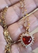 Цепочка женская с кулоном сердцем с красным камнем Fashion Jewelry Золотистая 19403 - изображение 9