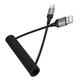 Кабель Hoco X121 (USB to Type-C, пружинне нейлонове обплетення, швидка зарядка, довжина кабелю 1.5 метра) - Чорний - зображення 3
