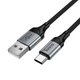 Кабель Hoco X121 (USB to Type-C, пружинне нейлонове обплетення, швидка зарядка, довжина кабелю 1.5 метра) - Чорний - зображення 5