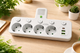 Мережевий фильтр на 4 розетки з USB та Type-C 2500W, Білий - зображення 3