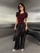 Жіночі шовкові штани широкого крою Uaclothes 46 Чорний (like37127-175561366) - изображение 2