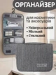 Дорожная подвесная сумка органайзер косметичка несесер для косметики и гигиенических принадлежностей путешествий серая ARCYN - изображение 1