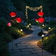 Садовый светильник на солнечной батарее Роза LED 2 шт декоративная лампа для сада клумб дорожек террасы уличный фонарь датчик сумерек - изображение 4