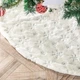 Белая меховая юбка под елку с серебряным узором Christmas Tree Skirt 122 см - изображение 1