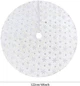 Белая меховая юбка под елку с серебряным узором Christmas Tree Skirt 122 см - изображение 2