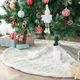 Белая меховая юбка под елку с серебряным узором Christmas Tree Skirt 122 см - изображение 4