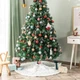 Белая меховая юбка под елку с серебряным узором Christmas Tree Skirt 122 см - изображение 5
