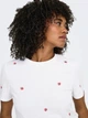 Футболка хлопковая женская ONLY 15288473 XS Bright White/Strawberry (5715867449743) - изображение 5