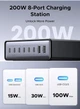 Мережевий зарядний пристрій UGREEN 200W 8-Port GAN для ноутбуку та телефону 6xUSB-C 2xUSB-A - зображення 3