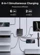 Мережевий зарядний пристрій UGREEN 200W 8-Port GAN для ноутбуку та телефону 6xUSB-C 2xUSB-A - зображення 9