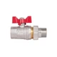 Кран кульовий-американка для води Thermo Alliance Standart 3/4" ВН, латунний, ручка-метелик, нікельований, PN40 - зображення 5