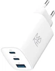 Сетевое зарядное устройство для Make 65W GaN3 2xType-C PD3.0 + USB QC4.0 White (MCW-6531GWH) - изображение 1