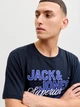 Футболка хлопковая длинная мужская Jack & Jones 12288016 L Navy Blazer (5715733608748) - изображение 3