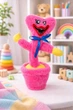 Интерактивная мягкая детская игрушка Розовая Киси Миси, Танцующий и поющий кактус Хаги Ваги на аккумуляторе, повторюшка Кисси Мисси РОЗОВЫЙ - изображение 1