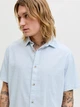 Рубашка хлопковая летняя мужская Jack & Jones 12289160 M Celestial Blue (5715830356245) - изображение 3