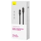 Кабель швидкого заряджання Type-C to Type-C Baseus Tungsten Gold 240W PD3.1 1m Fast Charging Data Cable, чорний - зображення 5