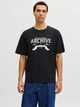 Футболка хлопковая длинная мужская Jack & Jones 12290417 M Black (5715830432239) - изображение 1