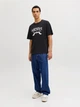 Футболка хлопковая длинная мужская Jack & Jones 12290417 M Black (5715830432239) - изображение 6